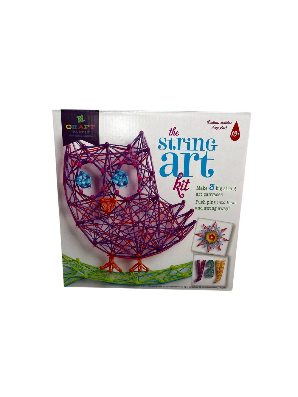 String Art Kit 10+ makes 3 Craft Tastic NWT owl,yay & sun summer break fun